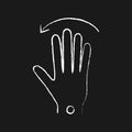 Carpal tunnel syndrome, chalk effect, icon, tilt of the palm to the left and right Royalty Free Stock Photo