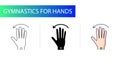 Carpal tunnel syndrome, icons set, tilt of the palm to the left and right Royalty Free Stock Photo