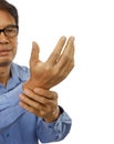 Carpal tunnel syndrome is a Tingling and numbness may occur in the fingers or hand. because using computer long time Royalty Free Stock Photo