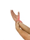 Carpal tunnel syndrome is a Tingling and numbness may occur in the fingers or hand. because using computer long time Royalty Free Stock Photo