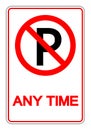 Carpark Any Time Symbol Sign, Vector Illustration, Isolate On White Background Label. EPS10