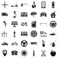 Carpark icons set, simple style