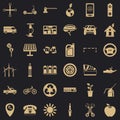 Carpark icons set, simple style