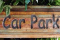 Carpark sign on wood Royalty Free Stock Photo