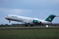 Carpatair jet taking off from runway Royalty Free Stock Photo