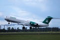 Carpatair jet taking off from runway Royalty Free Stock Photo