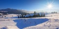 Carpathian countryside in evening light Royalty Free Stock Photo