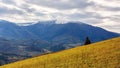 carpathian countryside mountain landscape in autumn Royalty Free Stock Photo