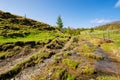 carpathian countryside scenery in spring on a sunny morning Royalty Free Stock Photo