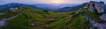 Carpathian morning summer panorama view