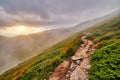 Carpathian mountain path hiking or trekking landscape