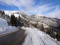 Carpathian mountain road Transbucegi Royalty Free Stock Photo