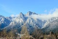 Carpathian mountains, Bucegi with Cross in top of Caraiman Peak Royalty Free Stock Photo