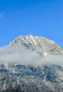 Carpathian mountains, Bucegi with Cross in top of Caraiman Peak Royalty Free Stock Photo
