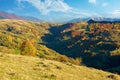 Carpathian mountains countryside in evening light Royalty Free Stock Photo