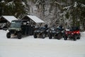 Parked quads for walking in the Carpathians.