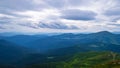 Carpathian Mountains. Panorama of green hills in summer mountain Royalty Free Stock Photo
