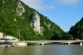 Carpathian mountains, Romania - june 29 2023 : Decebalus rock sculpture