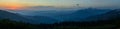 Carpathian mountains at sunrise - panorama Royalty Free Stock Photo