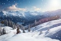 Carpathian Mountains in winter Scenic slopes, valleys, and a picturesque backdrop