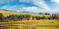 carpathian rural landscape in autumn Royalty Free Stock Photo