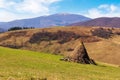 Carpathian rural landscape in early spring Royalty Free Stock Photo