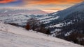 Carpathian rural landscape in winter Royalty Free Stock Photo