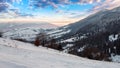 Carpathian rural landscape in winter Royalty Free Stock Photo