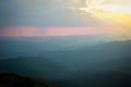 Carpathians rain sun clouds clouds clouds sky Royalty Free Stock Photo