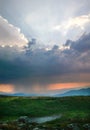 Carpathians rain sun clouds clouds clouds sky Royalty Free Stock Photo
