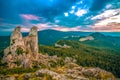 The Carpathians Rarau Mountains Pietrele Doamnei Romania landscape springtime clouds sunset beautiful Royalty Free Stock Photo