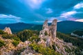 The Carpathians Rarau Mountains Pietrele Doamnei Romania landscape springtime clouds sunset beautiful Royalty Free Stock Photo