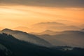 The Carpathians Rarau Mountains Romania landscape springtime clouds sunrise beautiful view Royalty Free Stock Photo