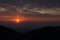 The Carpathians Rarau Mountains Romania landscape springtime clouds sunrise beautiful view Royalty Free Stock Photo