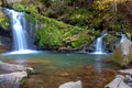 Carpathians. Skole. Waterfall on a mountain river. Royalty Free Stock Photo