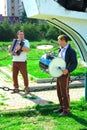 Carpathians, Ukraine - April 18 th, 2016: Ukrainian folk musicians, Galicia, Ukraine.