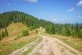 Path through the mountains. The road to the Pysanyj stone