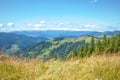 View of the mountains on the way to the Pysanyj stone .Carpathians