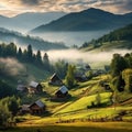 Carpathians village hills