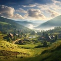 Carpathians village hills