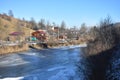 Carpathins lanscape in sunny winter day Royalty Free Stock Photo