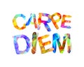 Carpe diem. latin phrase means Capture the moment. Triangular le