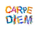 Carpe diem. latin phrase means Capture the moment. Splash paint Royalty Free Stock Photo