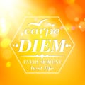 Carpe diem - summer orange typography