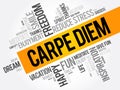 Carpe Diem word cloud collage, concept background Royalty Free Stock Photo