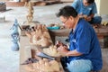 A carpenter in Ancient Siam in Bangkok.