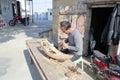 Carpenter artisan make boat model