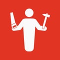 The carpenter avatar icon. Builder and handyman, craftsman symbol. Flat Royalty Free Stock Photo