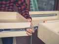 Carpenter building a drawer