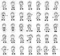 Carpenter Character Retro Poses - Set of Concepts Vector illustrations